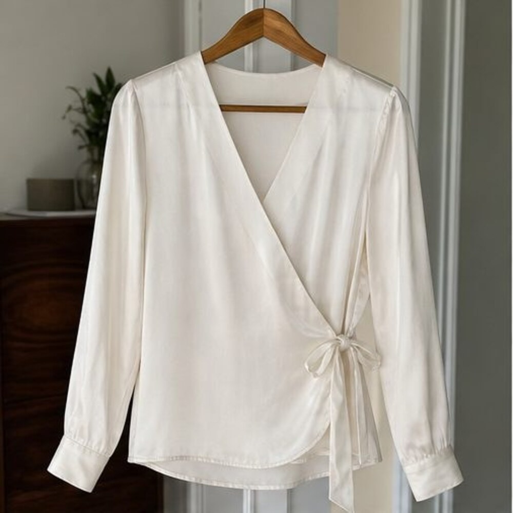 White Pleated Blouse